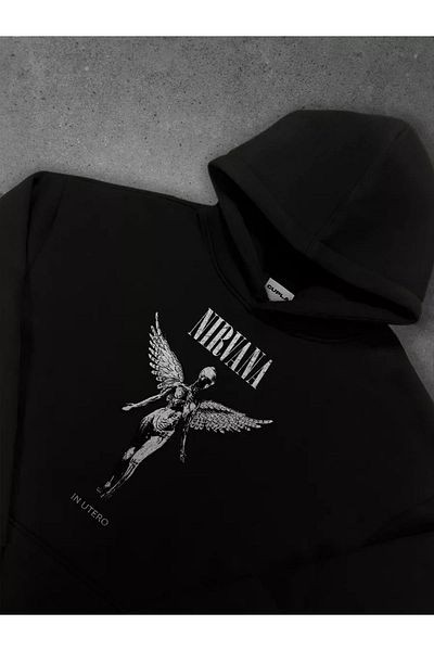 Boi Унисекс суитшърт Nirvana in Utero, черен