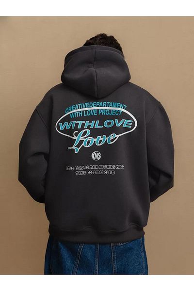 Boi Unisex με Love Sweatshirt Anthracite
