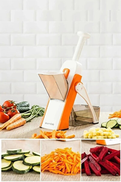 Hanedanev Çok Fonksiyonlu Yaylı Basmalı Sebze Patates Doğrayıcı Dilimleyici Hazneli Rende Mandolin Rende