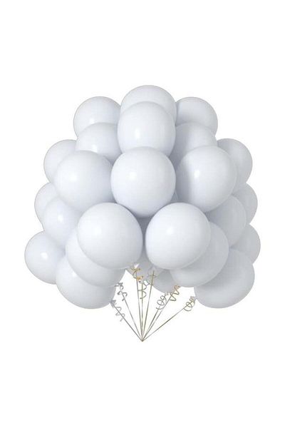 Onay Store 75 Pastel White Balloons - Birthday Concept - Party Supplies - Bride to Be Supplies
