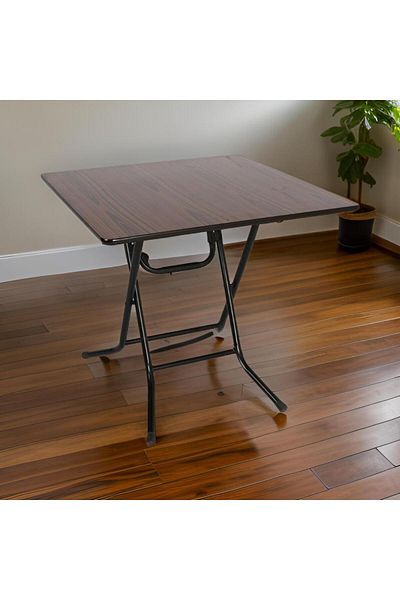 Generic طاولة مطبخ مربعة قابلة للطي بأرجل معدنية 80x80x75 سم