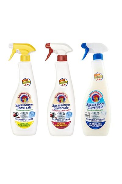 chante clair Pack of 3 x Universal Degreaser, with Bicarbonate, Lemon, Marsiglia 600 ml