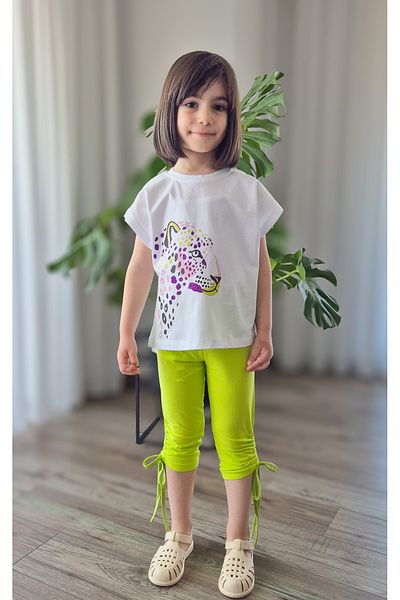 My Baby's World Colorful Leopard 2-Piece Girls' Tunnels Leggings Set Mtyk0048