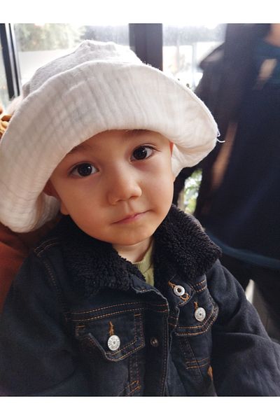 HEREN BUTİK White Summer Muslin Baby Hat 100% Cotton