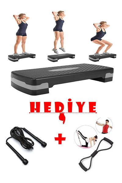 SerenityHaven Stepper Board 2 Levels + Jump Rope and Resistance Rope Gift