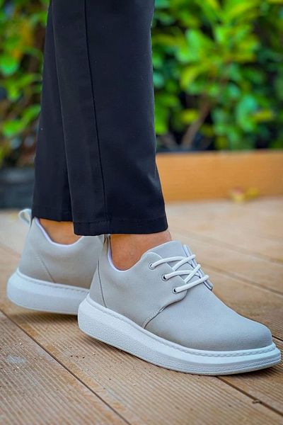 aradimtaradim Kb-003 Kuback Gray Suede Lace-Up Casual Men's Shoes