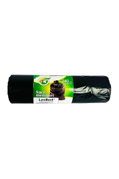 LYOBEST Garbage Bags, for Europubula, Capacity 240L, 10 Pcs/Roll, Black Color, Resistant