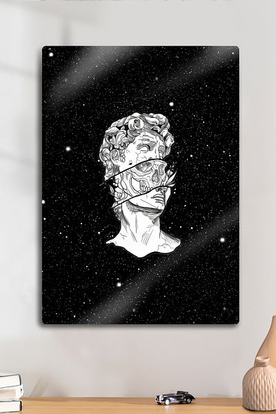 DekorHane Imprimare 3D dimensională din plexiglas metalic, poster de pictură cu zeu grecesc mitologic