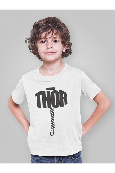 SEVBANO Tricou unisex pentru copii Avengers cu imprimeu Thor Hammer (vârsta 1-12)