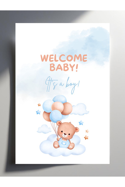 Siorina Events Cinsiyet Partisi Baby Shower Davetiye, Boy or Girl, it's a boy...