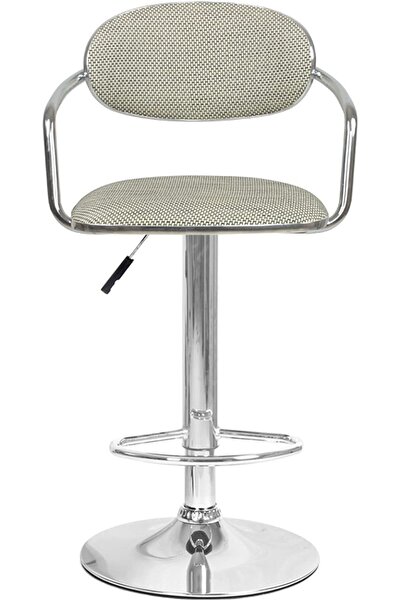 Generic Bar Chair Indoor-Outdoor Adjustable Swivel Bar Stool Comfortable Upholstered Seat and Back Biege