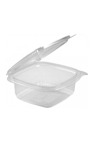 LYOBEST Set of 100 transparent PET casseroles, with attached lid, 250 ml