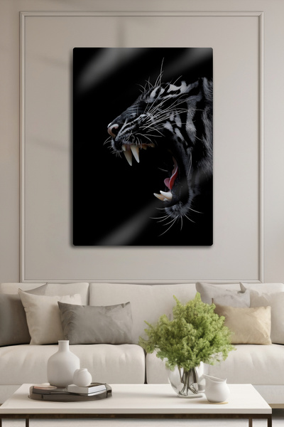 DekorHane Tigru alb, tigru, pictură decorativă pentru birou, imprimare lucioa...