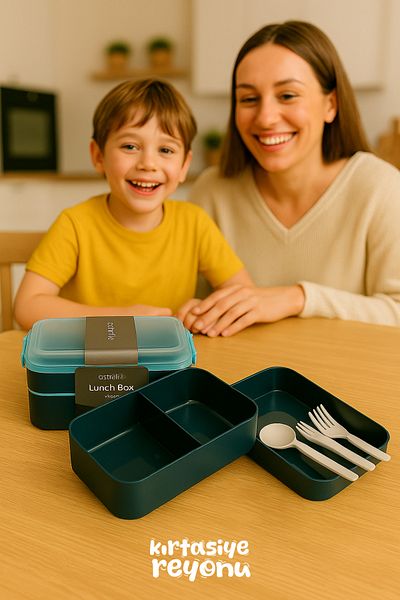 Venino Life 2-Tier Nutrition Container Set with Fork, Knife and Spoon 5 Sections