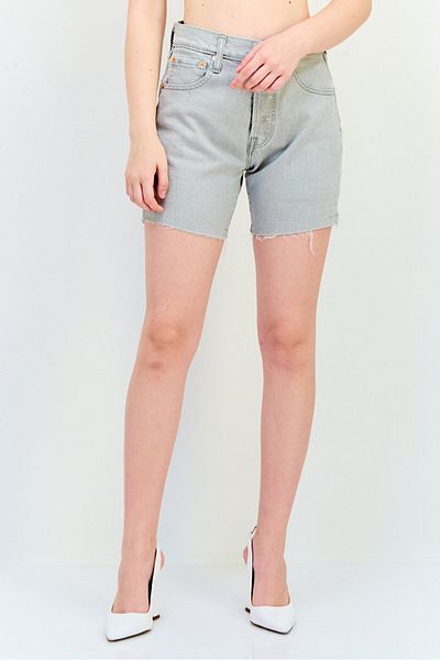 Levi's Women Regular Fit Solid Denim Shorts, Grey
