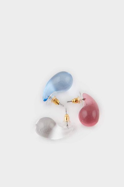 DeFacto Women's 3-Piece Colorful Drop Earrings F4068Axns