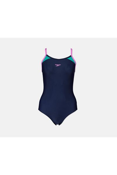 SPEEDO Women Splice Thinstrap Swimwear, Navy Blue