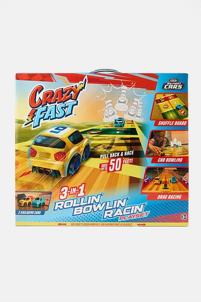 Little Tikes My First Crazy Fast 3-In-1 Rollin Bowlin Racing Playset, Multicolor