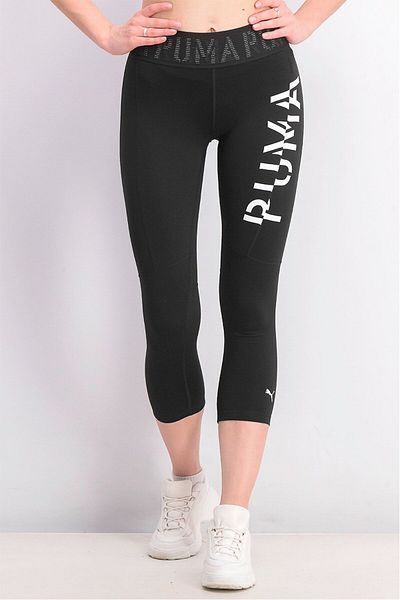 Puma Women Logo 3 and 4 Tight, Black