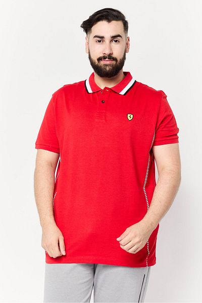 Scuderia Ferrari Men Sportswear Fit Short Sleeve Golf Polo Shirts, Red