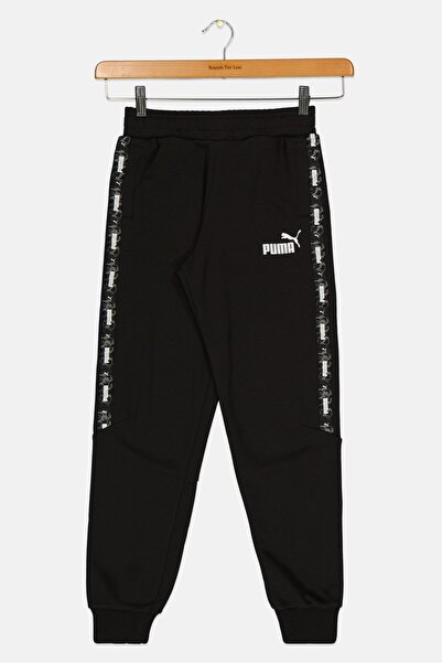 Puma بنطال رياضي مموه بشريط لاصق للأولاد من Kids Boys، أسود