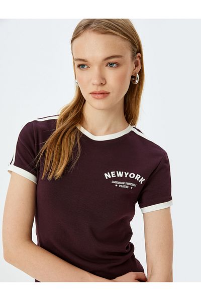 Koton bordeux Back Printed T-Shirt