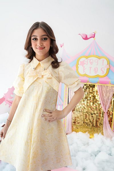 Totikids Girls' dress with pleated details and galabiya touches - 990