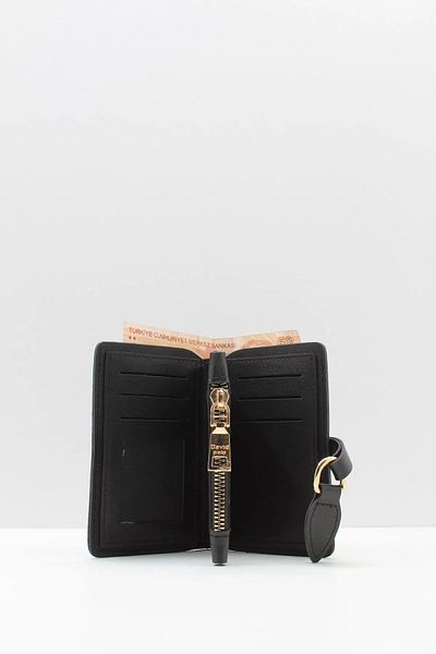 Gloria Pu Leather Women's Black Wallet Zipper Card Holder Snap Closure