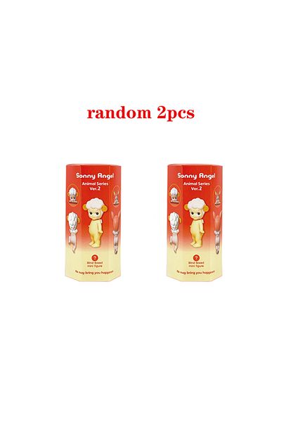 Miniso random 2pcs Nuevo producto Generación 2 Animal Sonny angel caja ciega soporte facial Hippers figura