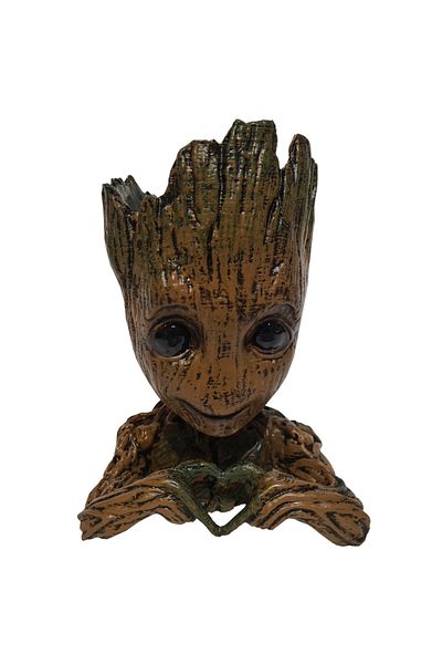 OEM Baby Groot Love figurine hand-painted, multicolor, pot depth 9 cm, height 20 cm