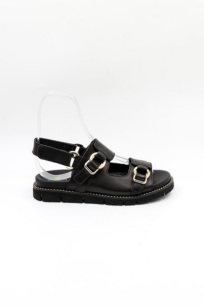 Venüs Women's Genuine Leather Suede Daily Sandals Vn440013Y Black