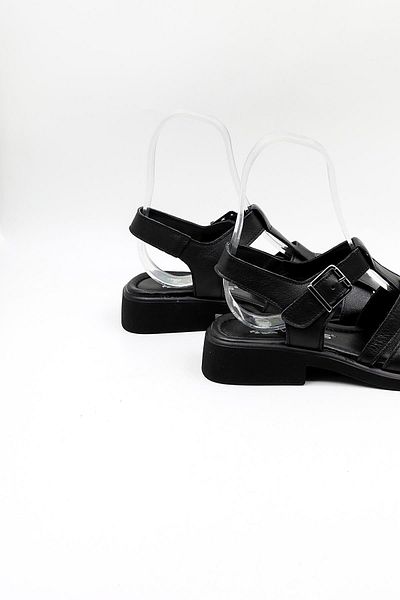 Venüs Women's Genuine Leather Daily Sandals Vn322533Y Black