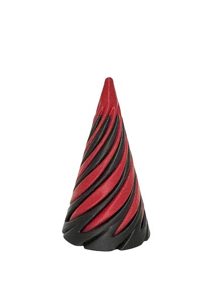 OEM 3D Helix Impossible Passthrough Cone toy, black with red, antistress, 7cm