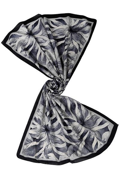 mim eşarp Ebruli Flower Pattern Jan Jan Shawl 75X190 cm - Summer Shawl Model with Sparkling Pattern