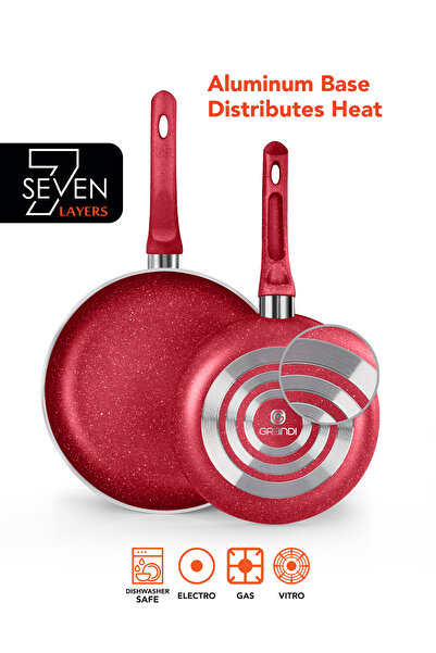 GRANDİ 26-22-18 Grandi 3-Piece Non-Stick Titanium High Thickness Frying Pan Set