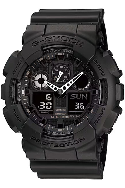 G-SHOCK ساعة جي شوك للرجال تناظرية/رقمية بمينا أسود - GA-100-1A1DR