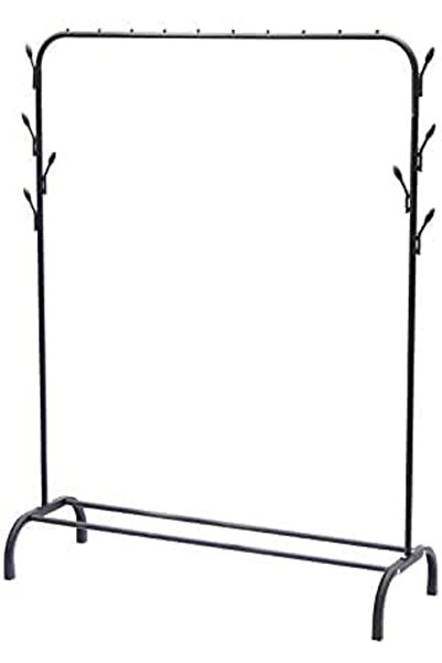 Generic Cloth Rack - Modern Black Iron Clothes, Shoes, Hats & Accessories Stand with 8pcs Hooks & Bot