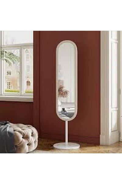 DECORA Tall oval mirrors with stand base.