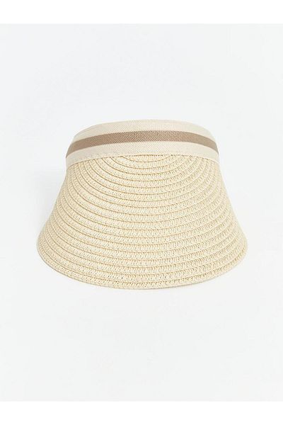 LC Waikiki Beige Women's Straw Visor Hat (S5)