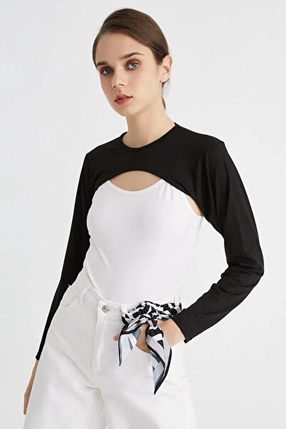 ELASYA Crew Neck Long Sleeve with Neck Collar