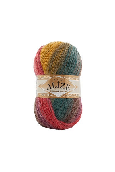 Alize Angora Gold Batik Örgü İpliği 5’li Paket – 100g x 5 – Renk Geçişli Yumaklar Renk No: 3368