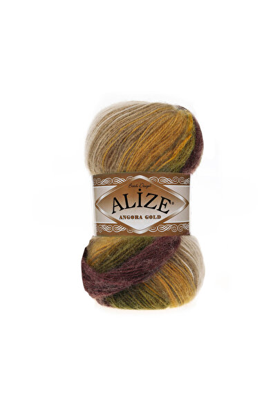 Alize Angora Gold Batik Knitting Yarn 5 Pack – 100g X 5 – Color Transition Bumps Color No: 5850