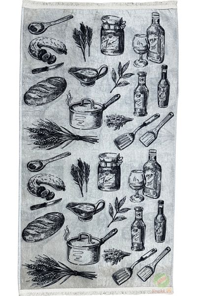 Dualhome Gusto Kitchen Rug Grey, 100x150 cm, Classic - 100x150 cm, rectangle, Grey