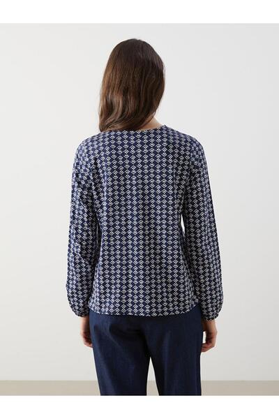 LC Waikiki Nyakkendős nyakú, mintás női blúz (S5)