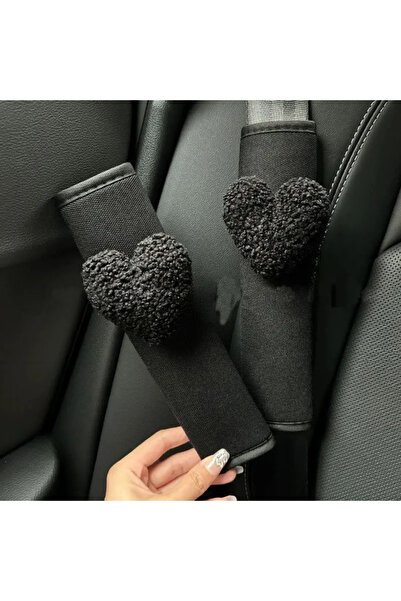 merdümek Siyah kalp peluş emniyet kemeri kılıfı - araba koltuk kemeri kılıfı ...