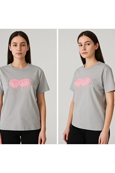 MODA Women's Embossed Print Embroidered 1St Quality T-Shirt