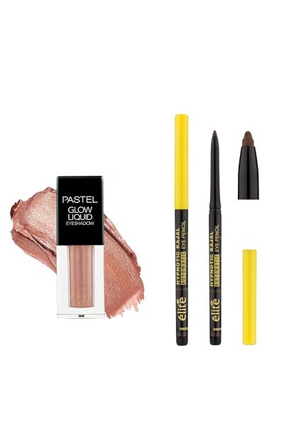 Pastel Glow Liquid Eyeshadow - Liquid Eyeshadow 221 Dreamland + Elite Kajal Eye Liner (Coffee)