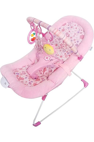 Moon HopHop Baby Bouncer – Soft Padded Rocker Chair w/ Hanging Toys and Calming Vibratio
