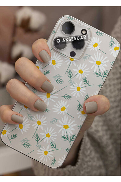 Q Aksesuar Xiaomi Redmi Note 14 5G Uyumlu Papatyalar Tasarımlı Şeffaf Telefon...