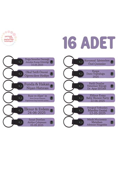 Miaju Message from Teacher to Students Carne Memory Keychain Set of 16, Gift for the Whole Class, Purple Violet